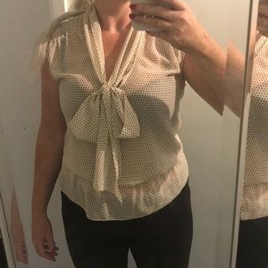 POLKA DOT BLOUSE WITH BOW FEATURE